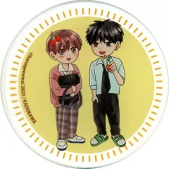 【中古】コースター 田中優也＆柿本健(イエロー) アクリルコースター 「はなげのまい先生『兄貴の友達2巻』発売記念×Gratte animatecafe」 ドリンクメニュー有償特典