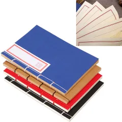 [FUPUTWO] ノート 和綴じ本 A5 縦書き 自由帳 日記帳 俳句帳 120ページ 4冊セット (ドーリング紙) [ドーリング紙]のサムネイル