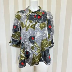 ★ MARNI マルニ シャツ ７部丈 総柄 シルク 100% レトロシャツ シアー レディース サイズ:38 NO138