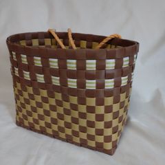 手編み葡萄のはけご PPバンドはけご(15) | ハンドメイド（猫ちぐら、PPバンドかご