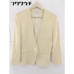 ◇ CORDIER コルディア 刺繍 長袖 ノーカラー ジャケット サイズ40 ベージュ レディース 【中古】 【1105250002251】