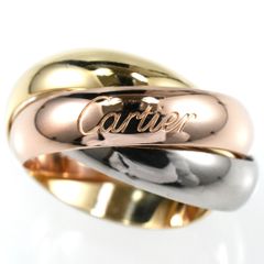 Cartier カルティエ トリニティリング LM ワイド K18 AU750 スリーカラー 3連リング SIZE:56 指輪