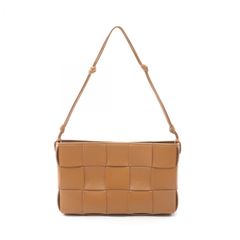 ボッテガヴェネタ BOTTEGA VENETA ハンドバッグ マキシイントレチャート カセット 730543 ブラウン レザー カセットストラップバッグ レディース Used A