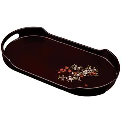 紀州塗り お盆 トレー 12寸 36.5cm幅 コーヒートレー 溜 京錦 金蒔絵 和風 和室 おしゃれ トレイ おぼん 日本製