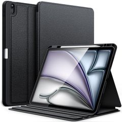 【特価商品】スリムフォリオスタンド保護タブレットカバー マルチアングル表示 Pencilホルダー付き M3/M2(2025/2024)用ケース オートスリープ/ウェイク 13インチ Air (ブラック) iPad JETech