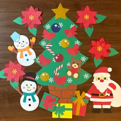 クリスマス壁面飾りＡ　12月壁面 ハンドメイド