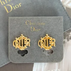 【極美品】 Dior イヤリング CD 旧ロゴ エンブレム  GPメッキ  クリップ式 ゴールド アクセサリー ピアス Christian Dior Vintage Earrings Gold 22273
