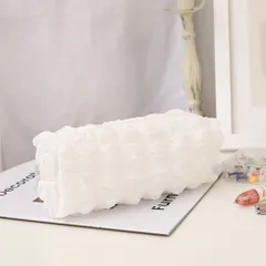 ☆ ホワイト ☆ ポーチ kpouch04 ペンシルケース ポーチ ミニポーチ メイクボックス 化粧品ケース コスメポーチ コスメケース 化粧品ポーチ 小物入れ ペンポーチ マルチポーチ ペン入れ 凹凸 ポコポコ ぽこぽこ コスメ 小物 ファスナー かわいい