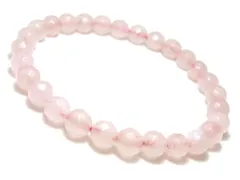 64面カット ローズクォーツ ブレスレット 6mm パワーストーン ブレスレット レディース 天然石 数珠 アクセサリー