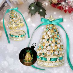 EX621-1【正規品】イルミネーションパールツリー ジュエリーボックス LEDライト付き 光るクリスマスツリー Xmas リングピロー付き クリスマス リングケース 誕生日プレゼント ピィアース 東京銀座PICALS 東京銀座ピカルス mer12