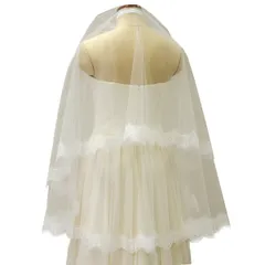 ウエディング ベール レース ショート ウエディングベール レースベール ショートベール オフホワイト ブライダル ウェディング コーム チュール [V39]