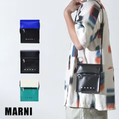 マルニ ショルダーバッグ PVC ロゴ バイカラー 軽量 ブランド メンズ MARNI バッグ ホワイト グリーン SBMQ0036A0のサムネイル