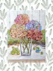 【一点物】『　雨音と白い紫陽花　』油絵 F3号　油彩　油画 一点物】『 雨音と白い紫陽花 』油絵 F3号 油彩 油画
