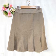 4129 良品★ 【ケティ】 ketty レディース タックスカート 膝丈 (M) ブラウンベージュ プリーツ LOT41