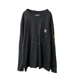 Carhartt 長袖 ポケットTシャツ L ブラック カーハート 袖プリント ロンT ロングTシャツ 古着卸 アメリカ仕入 a705-5105
