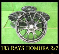 【183】▲RAYS HOMURA 2x7ホイール▲19x8J 5穴 PCD114.3 +48 4本 スカイライン マークX アテンザ など