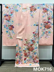 振袖 仮絵羽 舞台衣装 金彩 紋意匠 正絹 未仕立て品 八掛付き MOK716