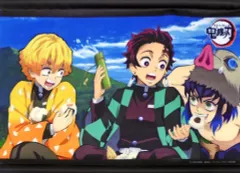 【中古】タペストリー 竈門炭治郎＆我妻善逸＆嘴平伊之助 B B3タペストリー 「鬼滅の刃 あたりツキ!トレーディング缶バッジ」 あたり景品