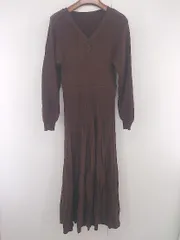 ◇ archives アルシーヴ 長袖 ロング ニット ワンピース サイズM ブラウン系 レディース E  【1305300010681】
