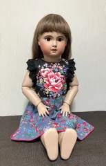 アンティーク／ビスクドール用　ワンピース　台湾花布