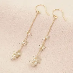 アガット 淡水パール K10 フックピアス 葡萄/24-4517S