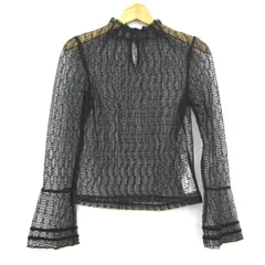 リリーブラウン ブラウス シャツ トップス 長袖 総レース シアー レディース Fサイズ ブラック LILY BROWN 【中古】