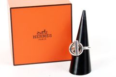 【美品】HERMES エルメス エシャペ シルバーリング 指輪 925 ブランドアクセサリー 52 12号 小物 雑貨【ST1】