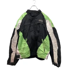 EXCELLENT モーターサイクルジャケット 4XL ネオングリーン ブラック ホワイト ビッグサイズ バイカー 古着卸 アメリカ仕入 a603-5055