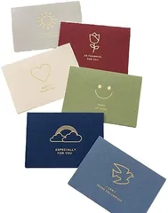 Satty’s select Thank you グリーティングカード6種 封筒 シール付きアソートセット 6枚組1セット( multi)