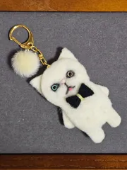 猫　羊毛フェルト　キーホルダー