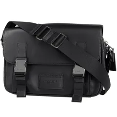コーチ COACH トラック クロスボディ ショルダーバッグ レザー ブラック C2715 メンズ 【中古】
