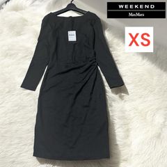 未使用　タグ付き　MaxMara WEEKEND マックスマーラ　ウィークエンドライン　長袖　ニットドレス　ワンピース　グレー　ウエスト絞り　レーヨン　ストレッチ　155 XS