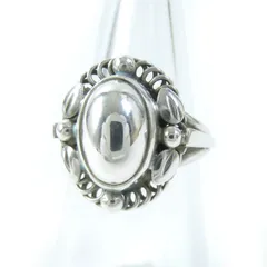 美品△Georg Jensen ジョージジェンセン 1A SV925 トケイソウ リング
