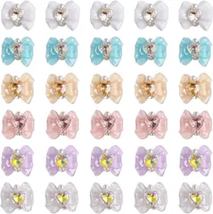 リボン ネイルパーツ 約30個セット 可愛い 大きい 蝶結び ネイルパーツ ストーン 3d 立体 パール ハート リボン パーツ ネイルアート ジュエリーパーツ 手芸 ハンドメイド デコパーツ