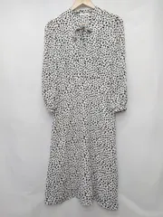 ◇ Θ index インデックス 長袖 膝下丈 ワンピース サイズM オフホワイト系 ブラック レディース P  【1410160019405】