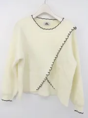 ◇ ABITOKYO アビトーキョー バイカラー 長袖 ニット セーター サイズF ホワイト系 ブラック レディース E  【1304200032243】