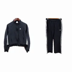 アディダス adidas セットアップ ブルゾン ジップアップ パンツ M 黒 ブラック /RT ■GY18