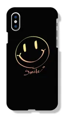 iPhone 13 iPhone13 ケース カバー アイフォン13 スマホケース ハードケース にこちゃん スマイルマーク スマイリー 笑顔 黒 ブラック ネオンカラー おしゃれ カラー01
