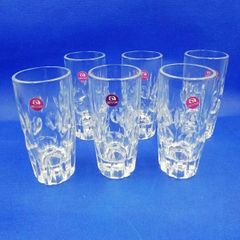 【まとめ買い対象外】ADERIA　アデリア　ルック　ソーダグラス　 6個セット　喫茶店　カフェ　ガラス　レトロ　当時の商品　新品未使用