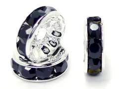 ロンデル 平型(シルバー)(ブラック)(8mm)(100個)