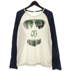 ディーゼル DIESEL プリント Tシャツ 長袖 ホワイト ネイビー XXL 230518E