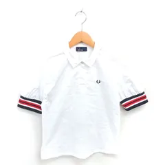 フレッドペリー FRED PERRY ポロシャツ シャツ ロゴ刺繡 リブ 半袖 8 ホワイト 白 /TT27のサムネイル