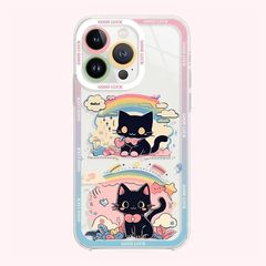 iPhone16E iPhone16Proケース ねこ 猫 クリア透明 iphoneケース 可愛い ソフトケース スマホケース iphone15proケース iphone14ケース iPhone13ケース iPhone7 iPhone12ケース かわいい