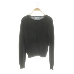 プラダ PRADA クルーネックカーディガン ニット 長袖 カシミヤ混 40 黒 ブラック /ES ■OS