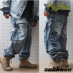 デニムパンツ メンズ デニム カーゴパンツ 大きいサイズ ズボン ジーンズ Gパン ジーパン カジュアル ゆる ヒップホップ xzjhqcf#