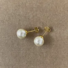 コットンパール ピアス 8mm キスカ ステンレス 両耳 スタッド 一粒ピアス レディース アクセサリー  【メール便配送（日本郵便 ゆうパケット）】