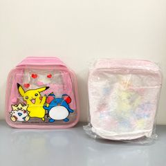[2 세트] 포켓몬 미니 클리어 파우치 1999 년제 피카츄 마릴 토게피 뮤 푸딩 희소 레어 당시 것