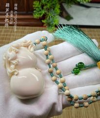 天然マンモス牙美しい手作り彫刻 ひょうたん 手握り物 - メルカリ