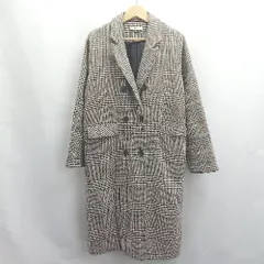 ◇ ⊇ GRL グレイル チェック柄 長袖 ロングコート サイズF ブラウン グレー レディース E  【1504240008240】