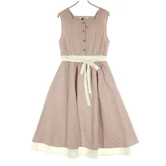 Clice de paris クリシェドゥパリ 格子柄 ノースリーブ ロングワンピース F ピンク系 レディース 古着